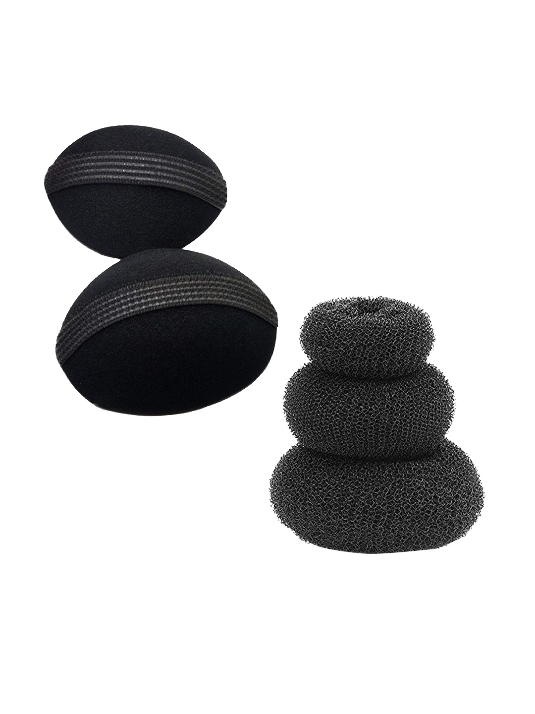 

CHRONEX Women Set Of 5 Bun Maker & Hair Puffer Hair Accessory Set, Black
