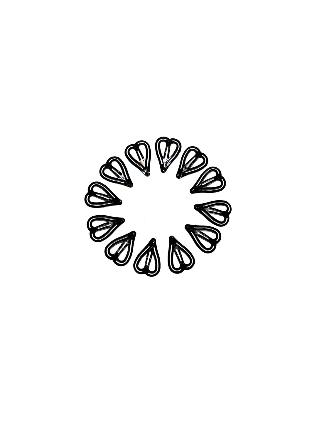 

CHRONEX Women Set Of 24 Heart Shape Tic Tac Hair Clip, Black