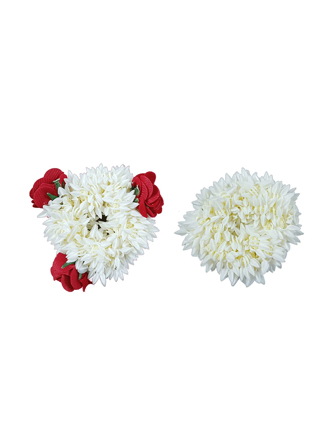

CHRONEX Women Set of 2 Rose and Mogra Gajra Hair Accessory Set, White