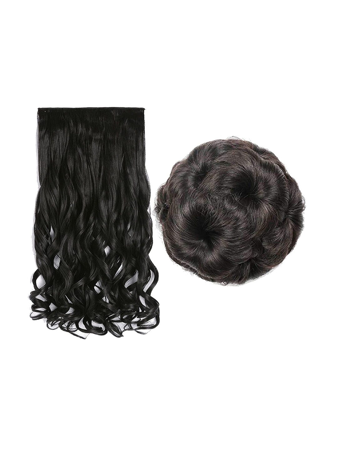 

CHRONEX 5Clips Based Synthetic Panza Juda Curly Hair Extension Clutcher - Brown