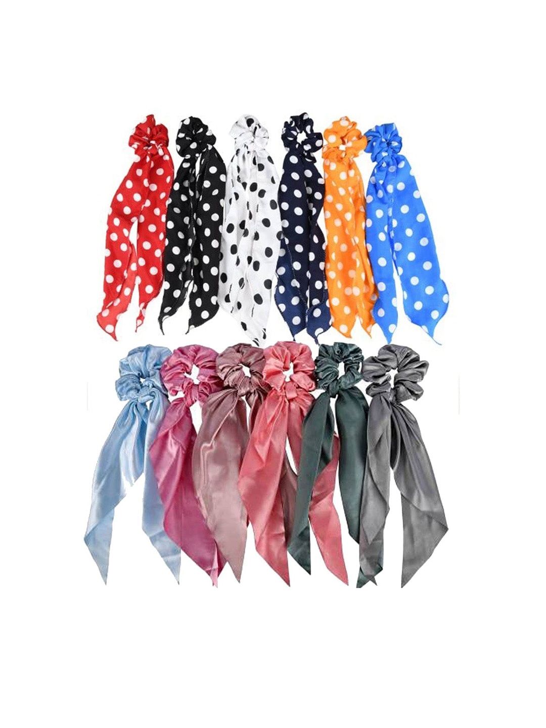 

CHRONEX Women Set Of 12 Ponytail Holders, Red