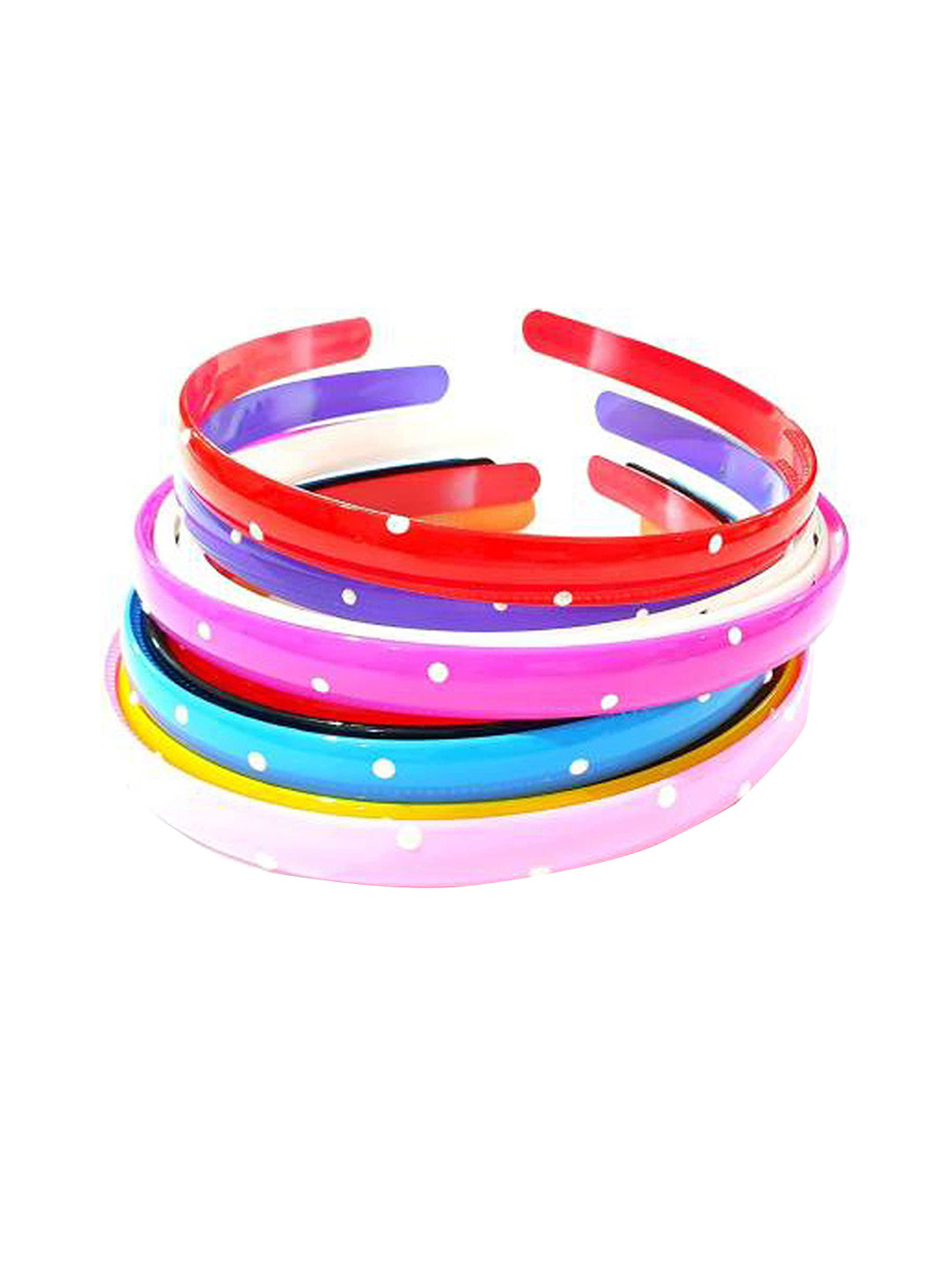 

CHRONEX Women Set Of 5 Glossy Finish Hairband, Red