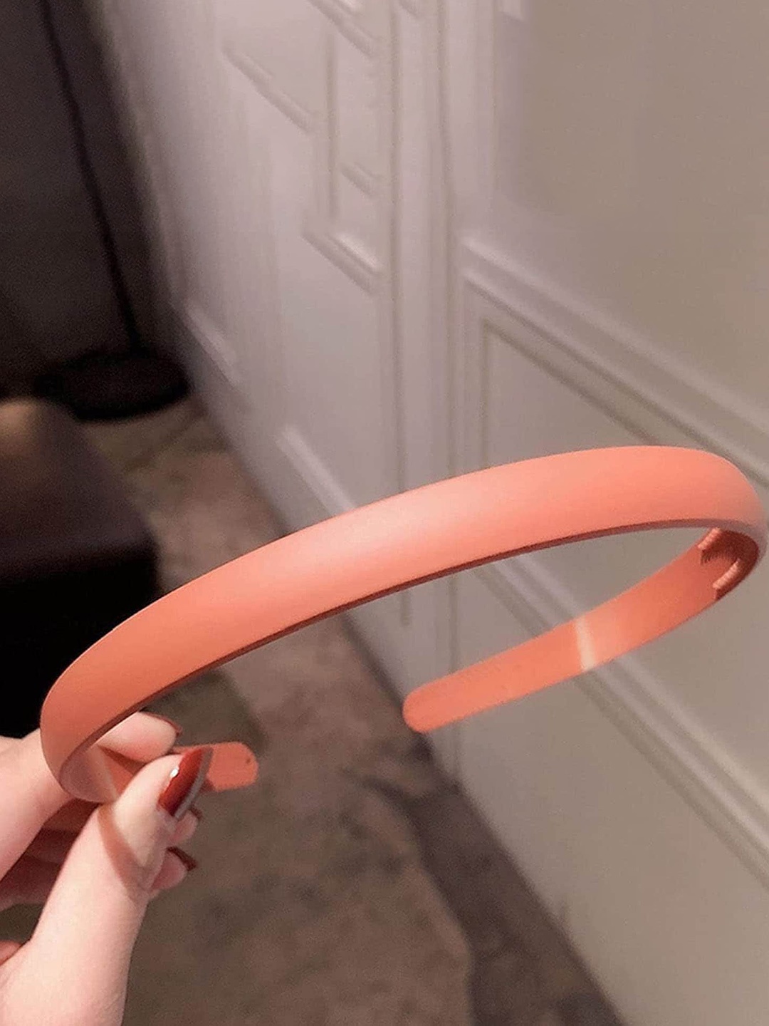 

CHRONEX Women Set of 6 Fashion Hair Frosted Simple Hairband, Orange