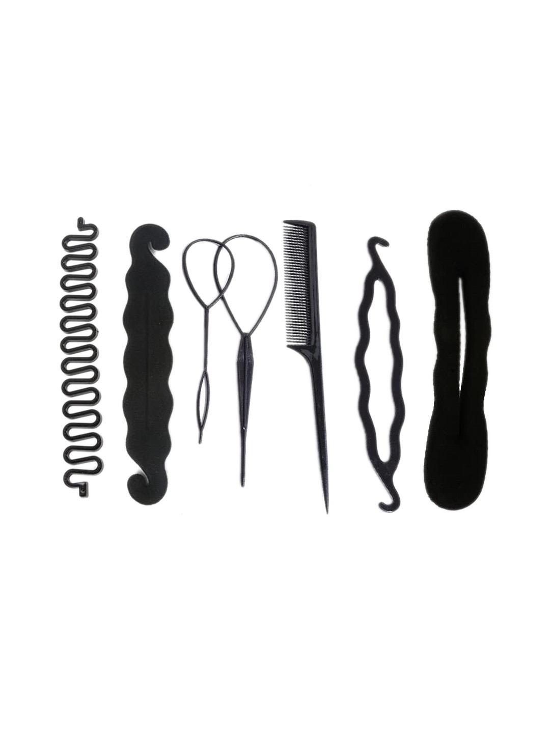 

CHRONEX Women Set Of 7 Hair Accessory, Black