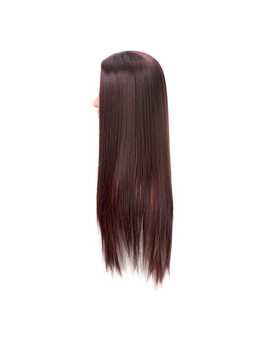 

CHRONEX Synthetic Nylon Long Straight Wigs, Coffee brown