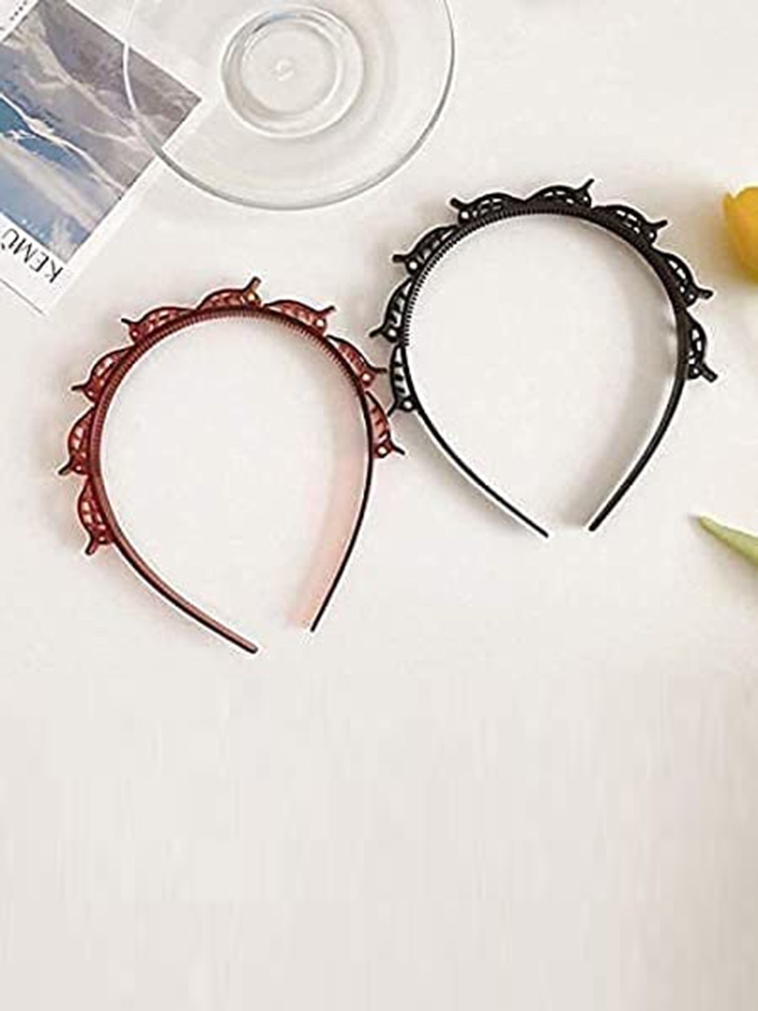 

CHRONEX Women Set of 2 Hairband, Black