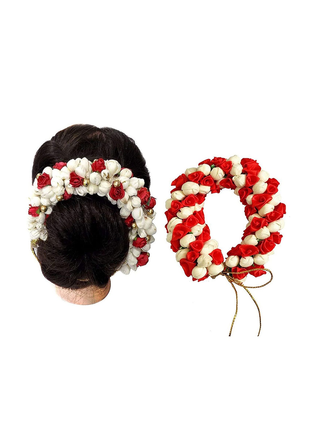 

Chronex Women Mogra Gajra Flower Hair Juda Bun Hair Accessory, White