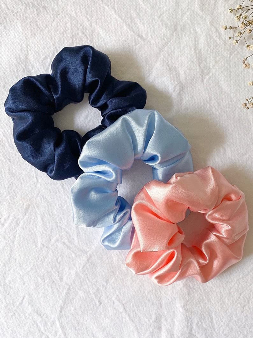 

CHRONEX Women Set of 3 Ponytail Holders, Navy blue
