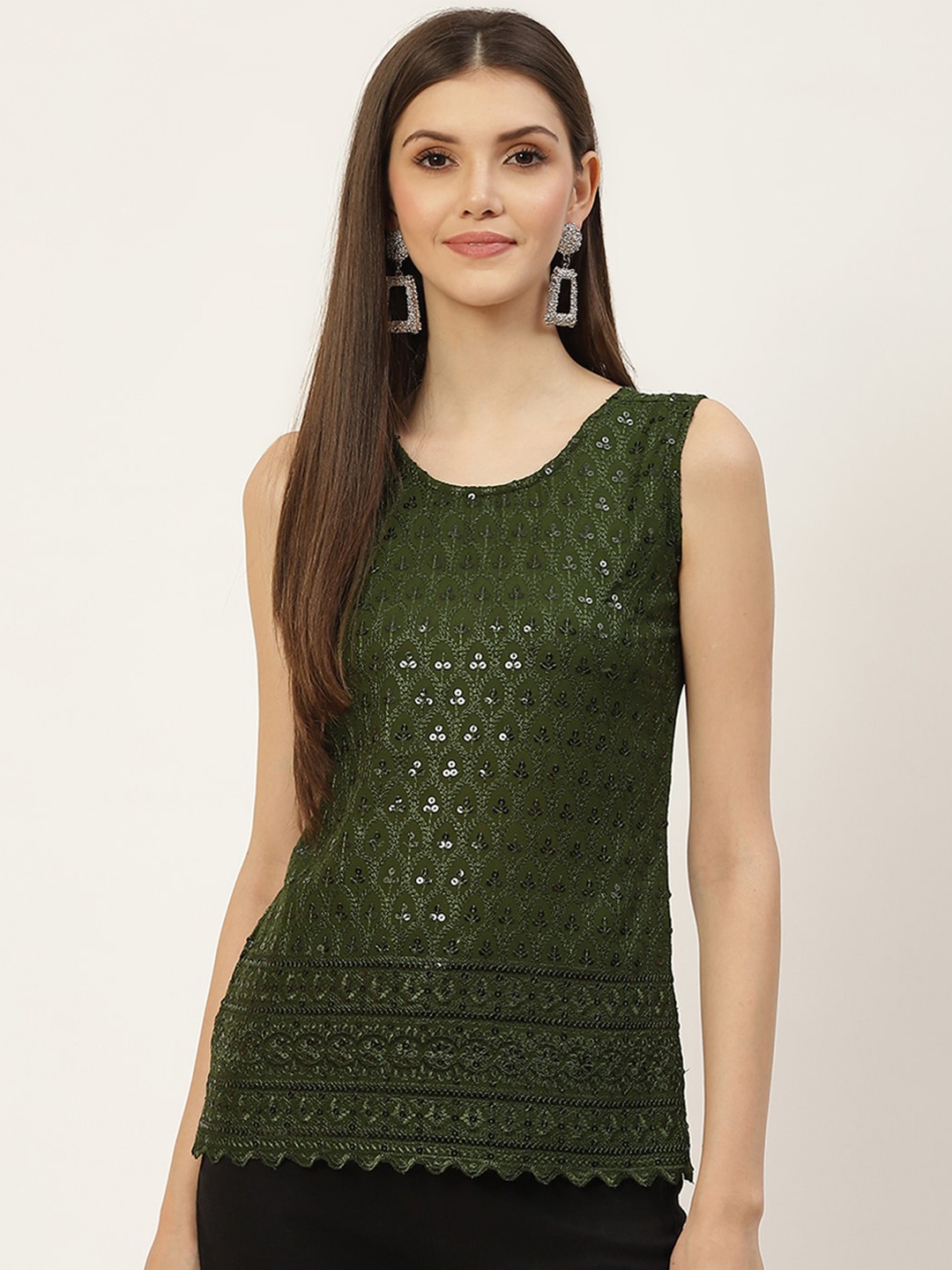 

BRINNS Embellished Top, Olive