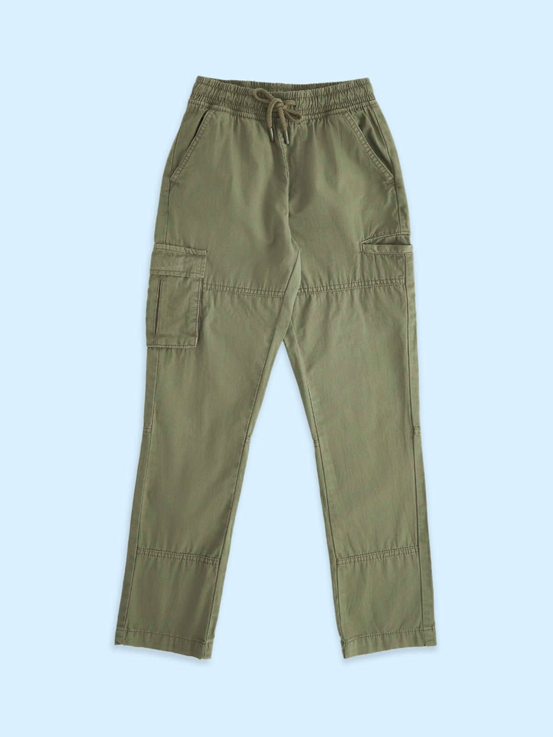 

Pantaloons Junior Boys Cargos Cotton Trousers, Olive