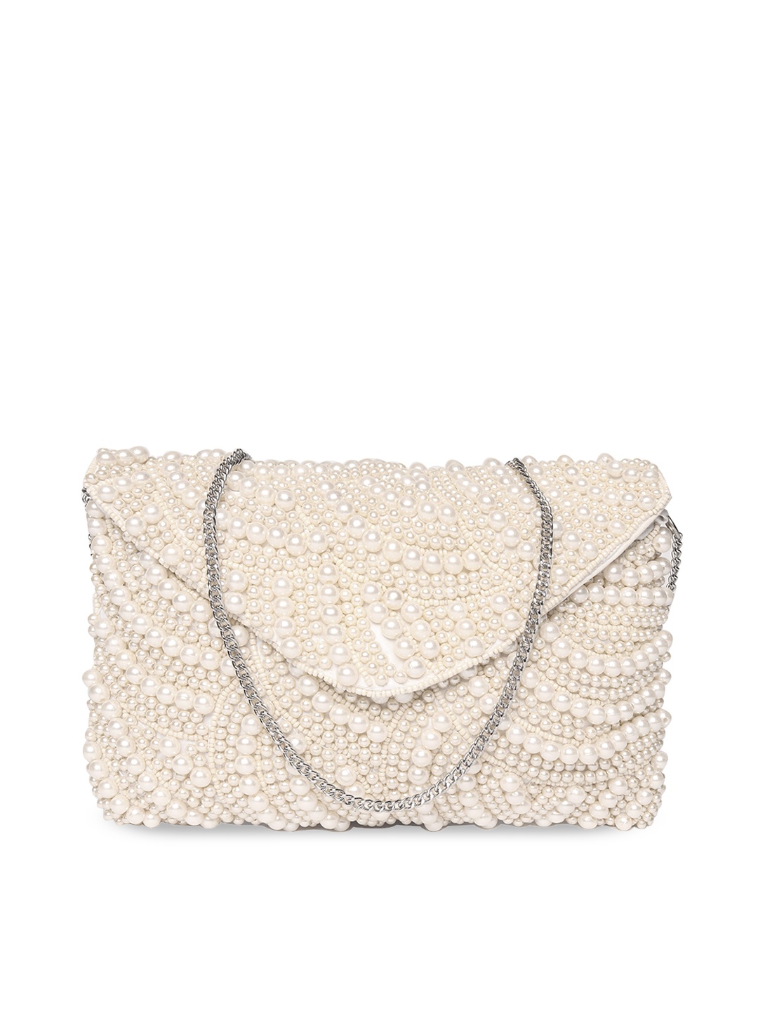 

ASTRID Embellished Structured Sling Bag, White