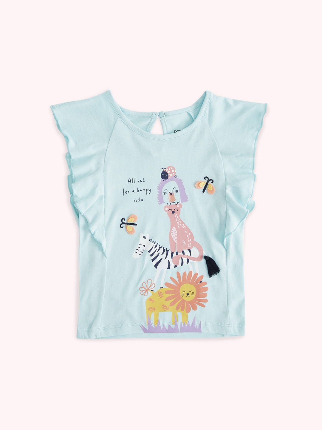 

Pantaloons Baby Girls Printed Cotton Cotton T-shirt, Blue