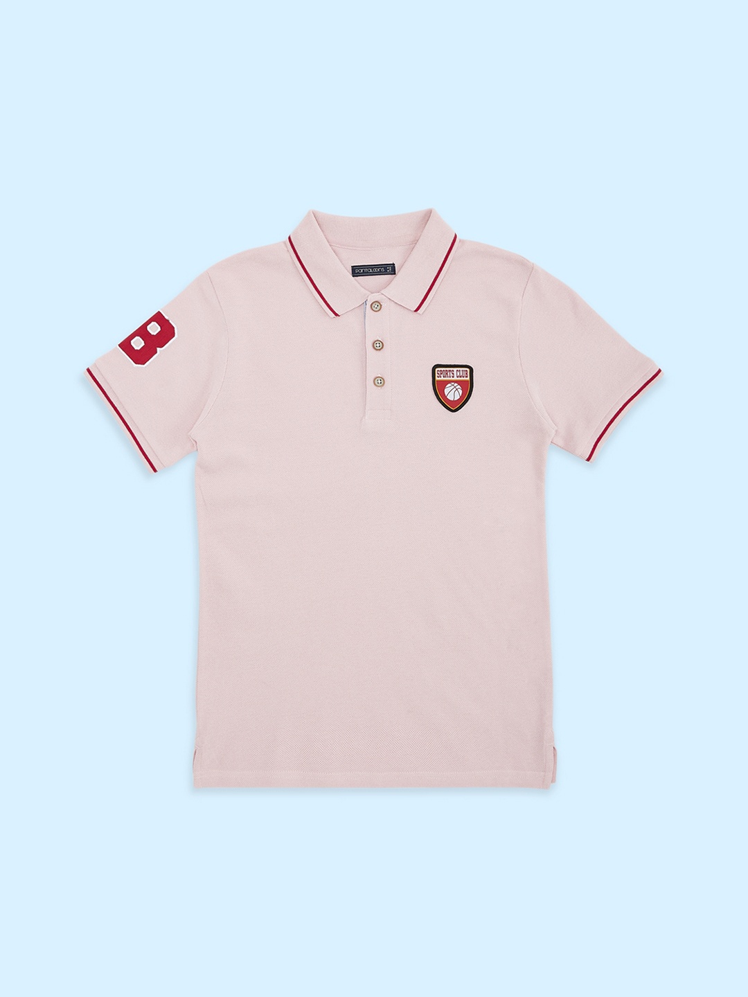

Pantaloons Junior Boys Polo Collar Cotton T-shirt, Pink