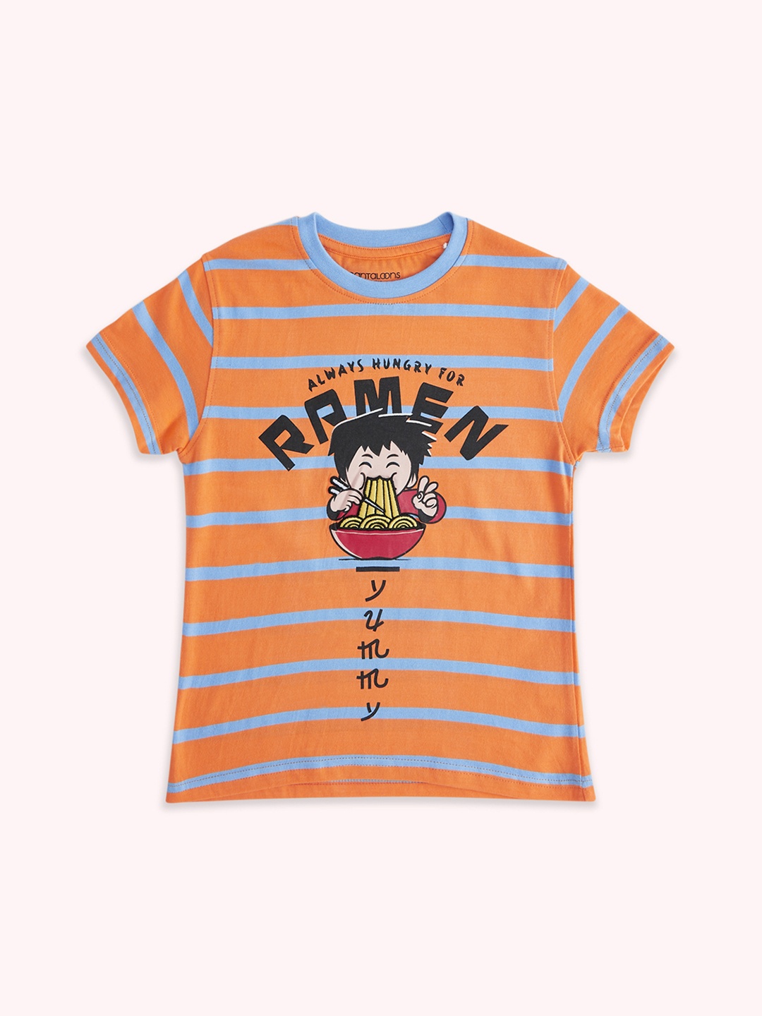 

Pantaloons Junior Boys Printed Cotton T-shirt, Orange