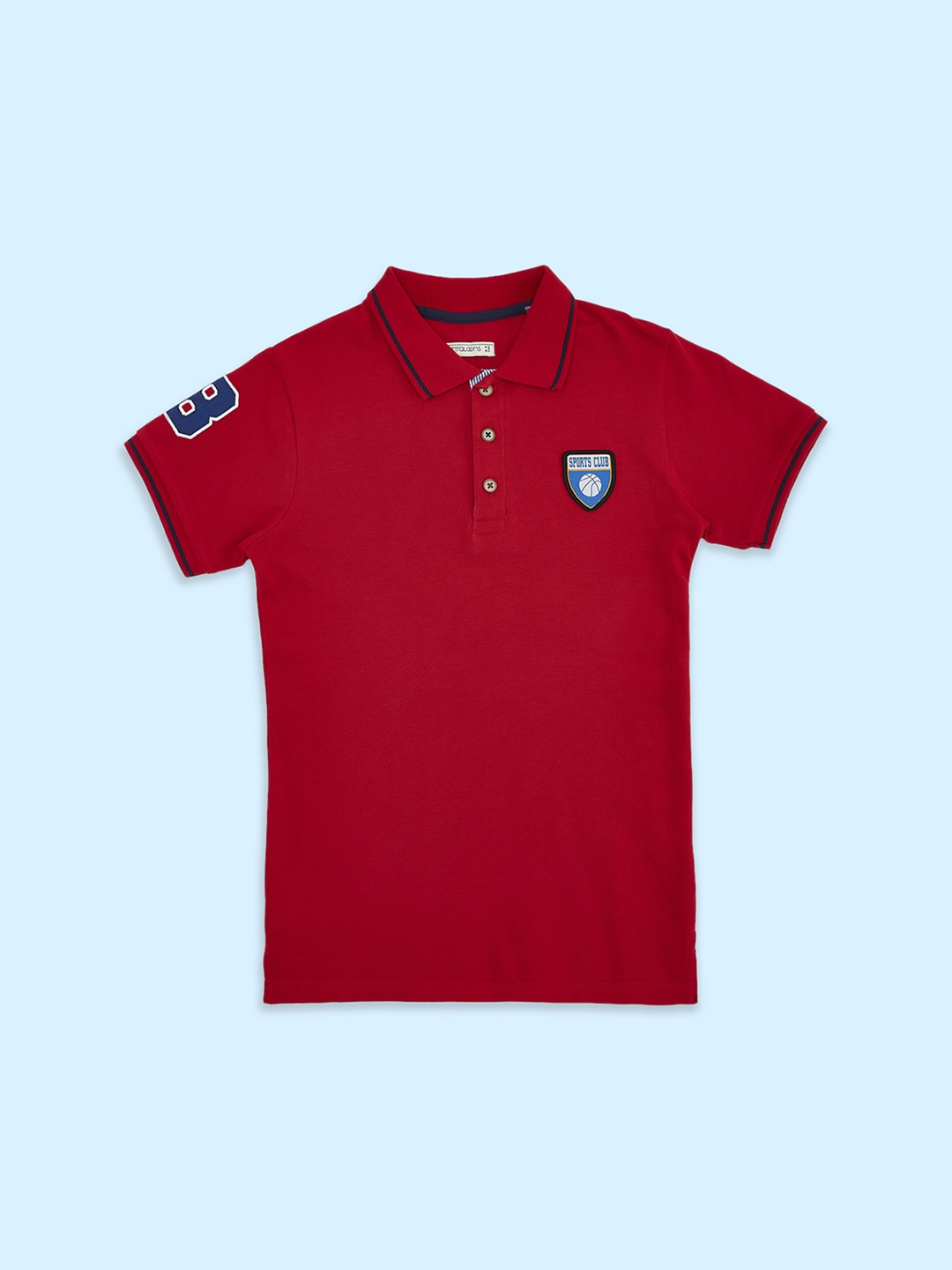 

Pantaloons Junior Boys Polo Collar Cotton T-shirt, Red