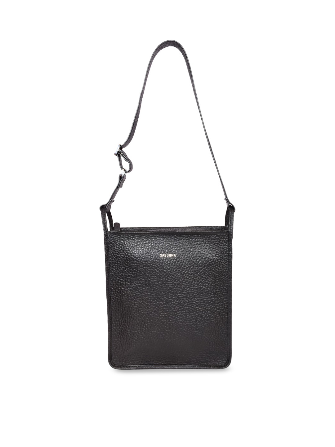 

Sassora Women Animal Textured Leather Shopper Sling Bag, Black