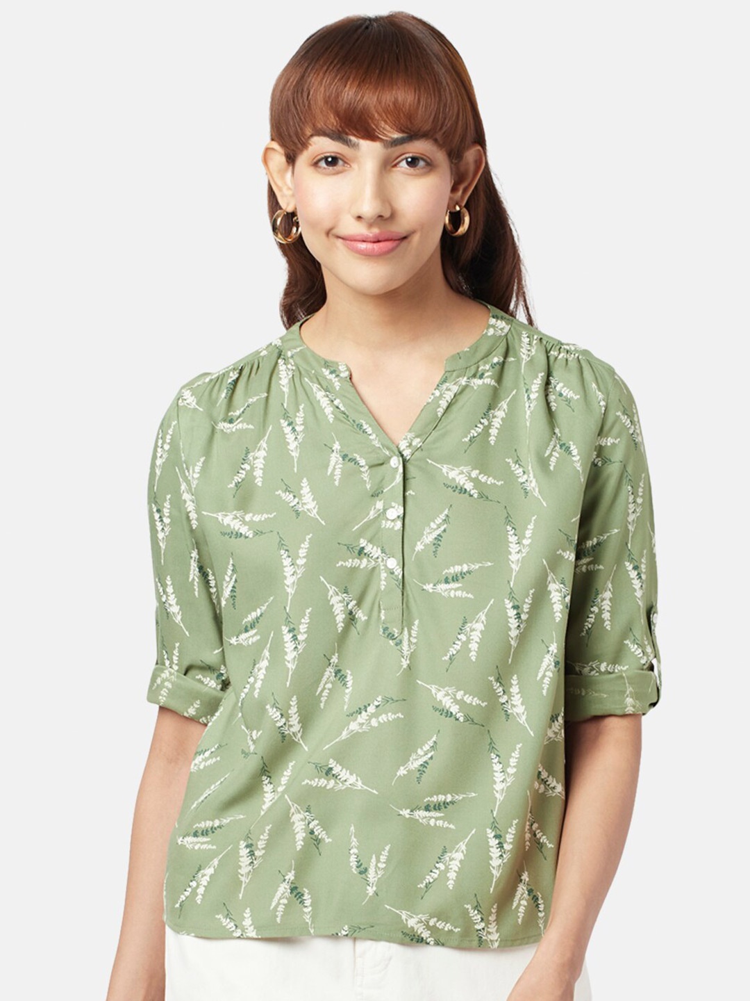 

Honey by Pantaloons Viscose Rayon Printed Tunic, Green