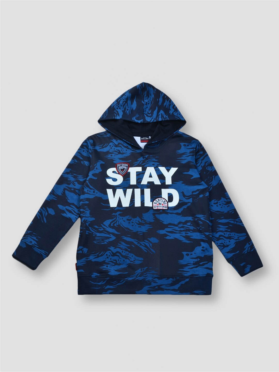 

Gini and Jony Boys Abstract Printed Hooded Sweatshirt, Navy blue