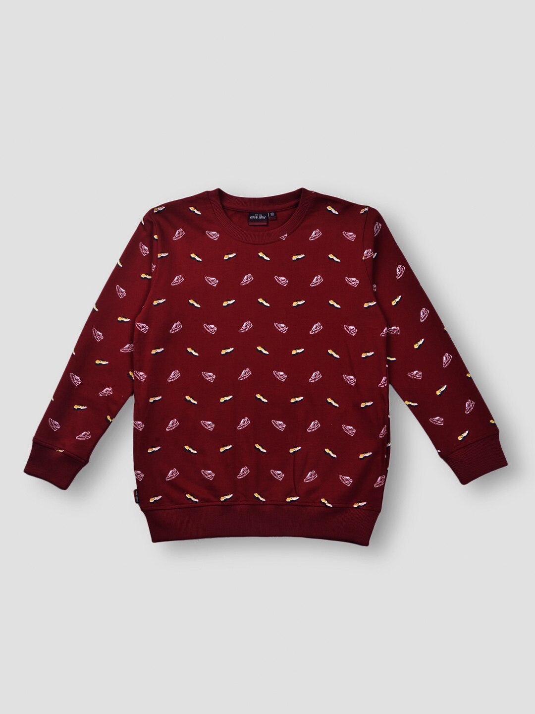 

Gini and Jony Boys Round Neck Conversational Printed Fleece Sweatshirt, Red