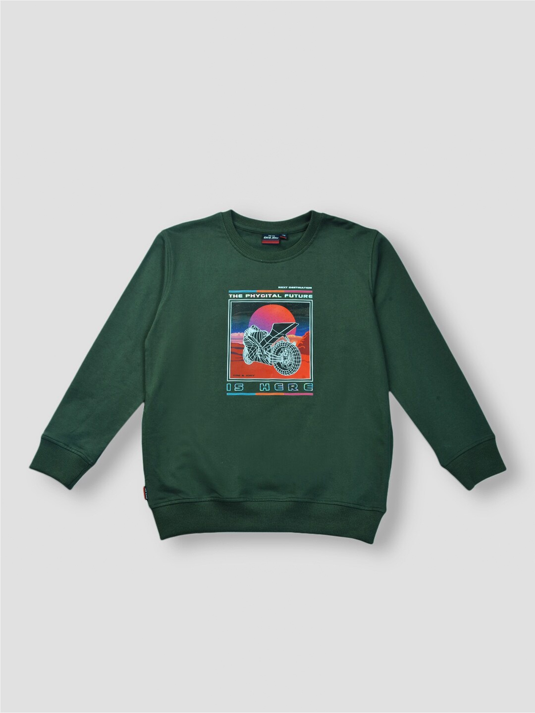 

Gini and Jony Boys Printed Fleece Sweatshirt, Green