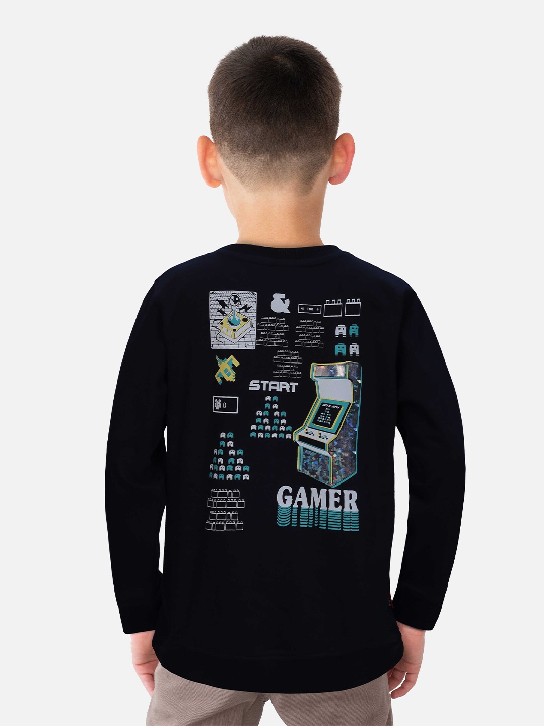 

Gini and Jony Boys Graphic Printed Cotton Sweatshirt, Navy blue