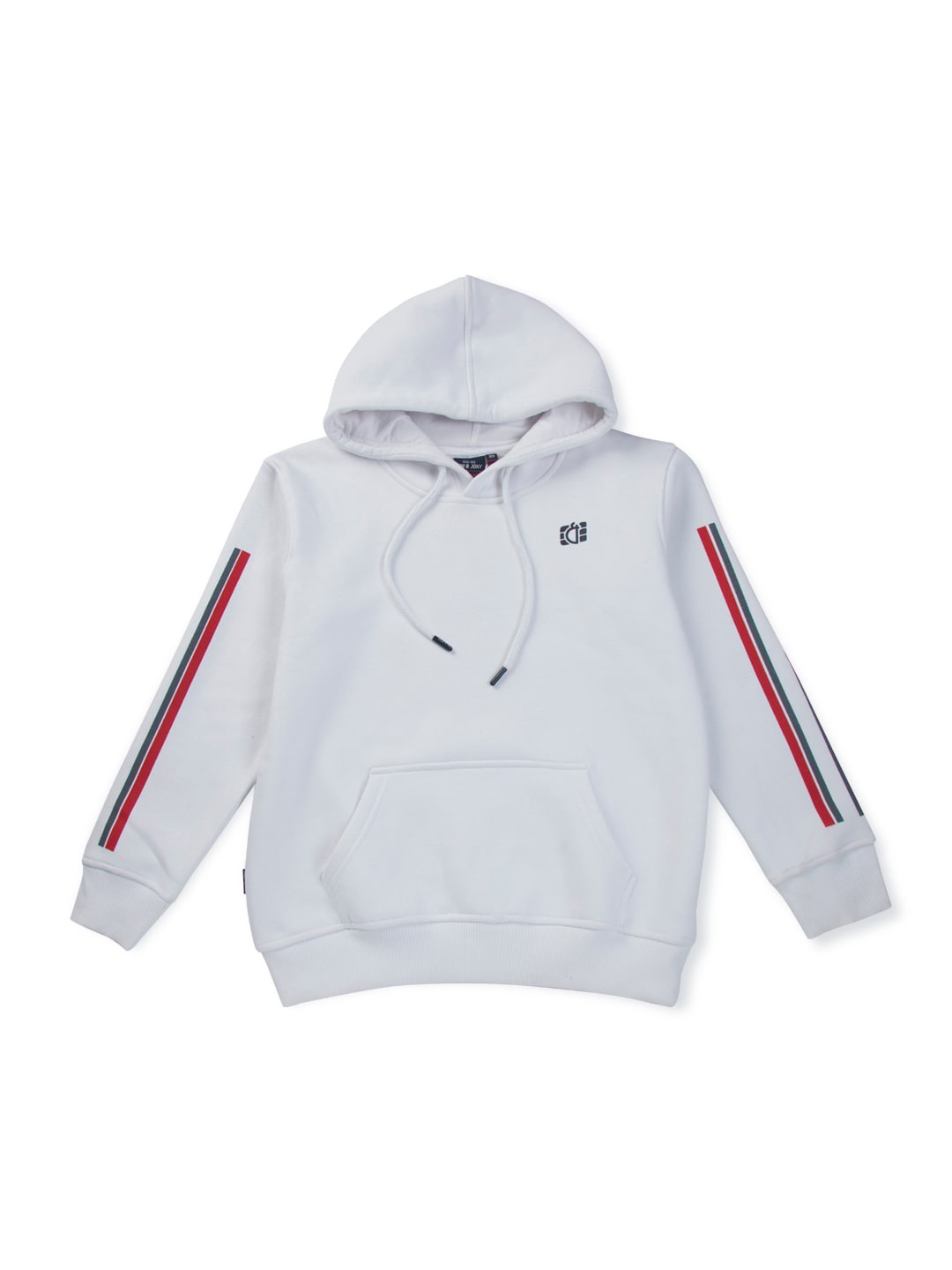 

Gini and Jony Boys Striped Printed Hooded Sweatshirt, White