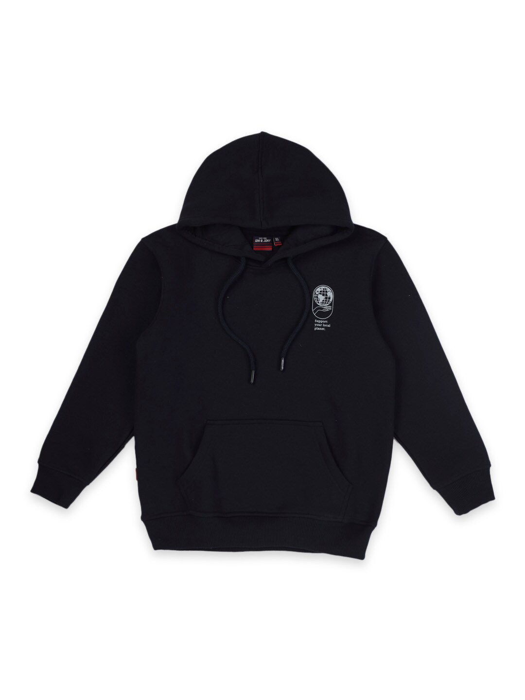 

Gini and Jony Boys Typography Printed Hooded Fleece Sweatshirt, Navy blue
