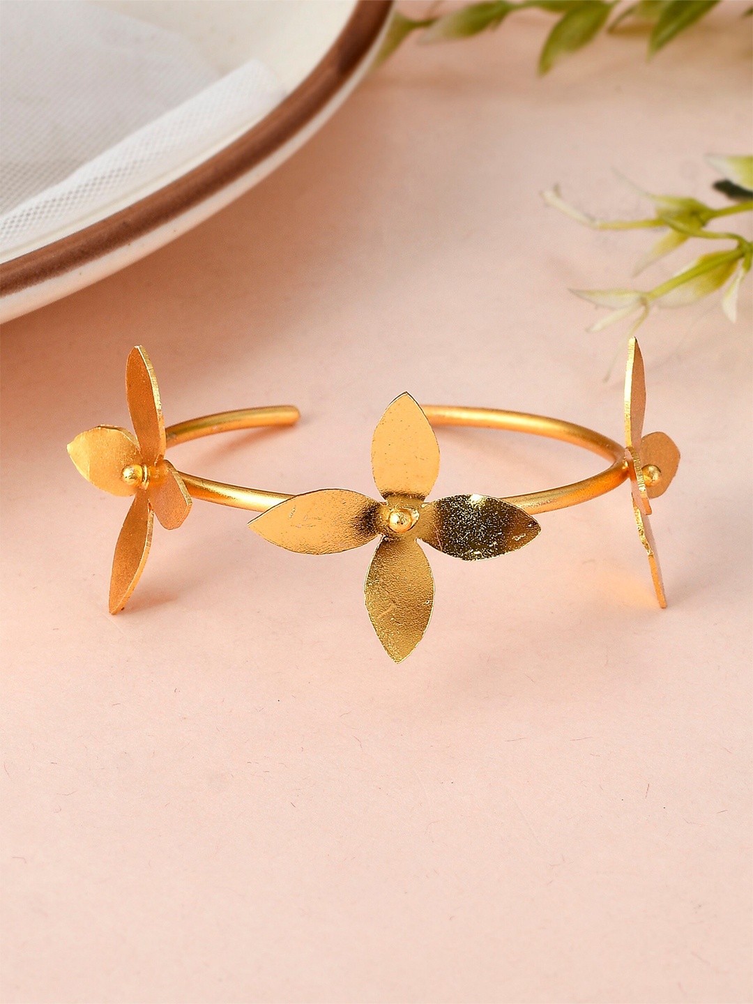 

Silvermerc Designs Women Gold-Plated Cuff Bracelet
