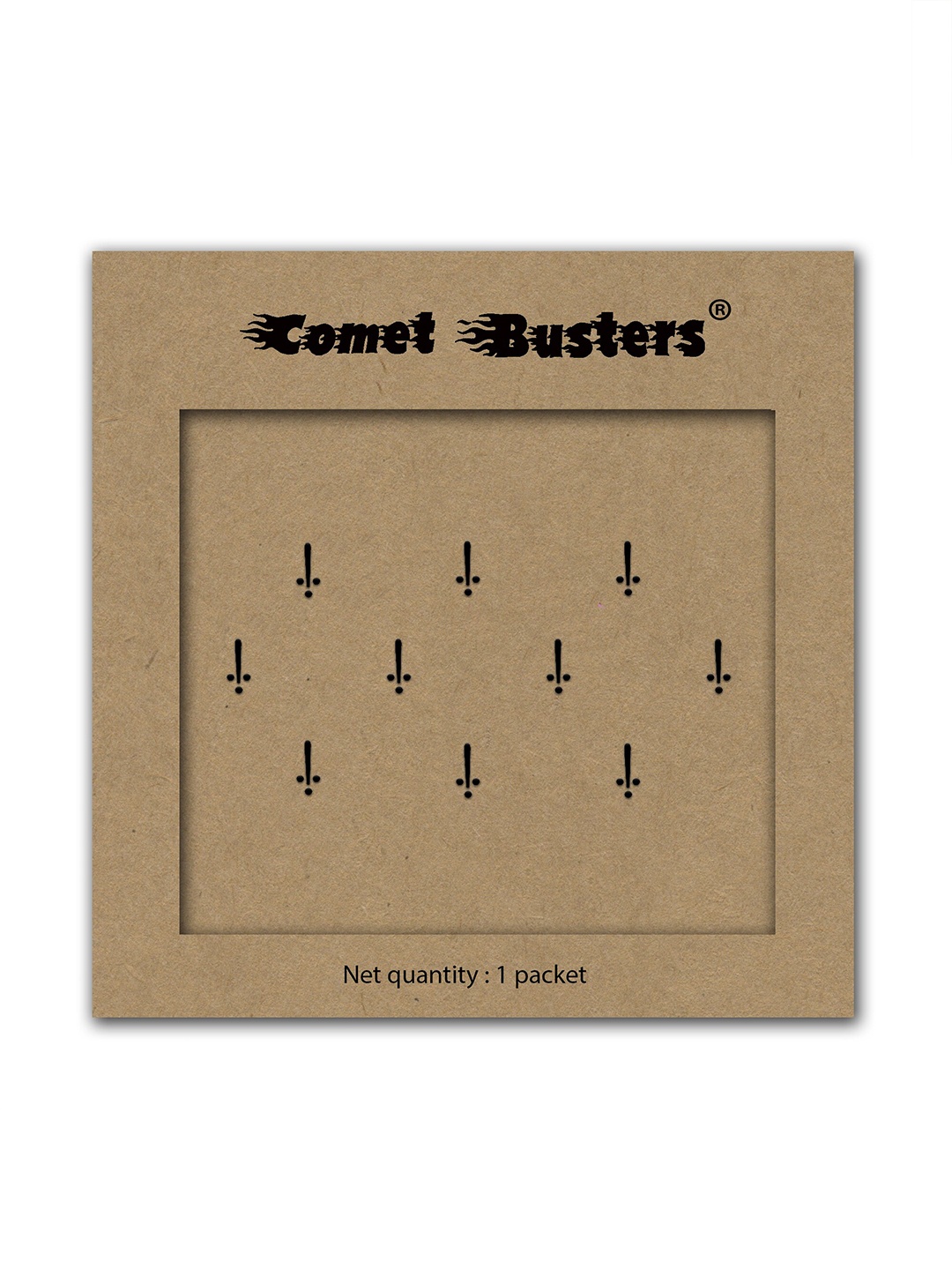 

Comet Busters Set of 10 Handcrafted Designer Bindis - Black