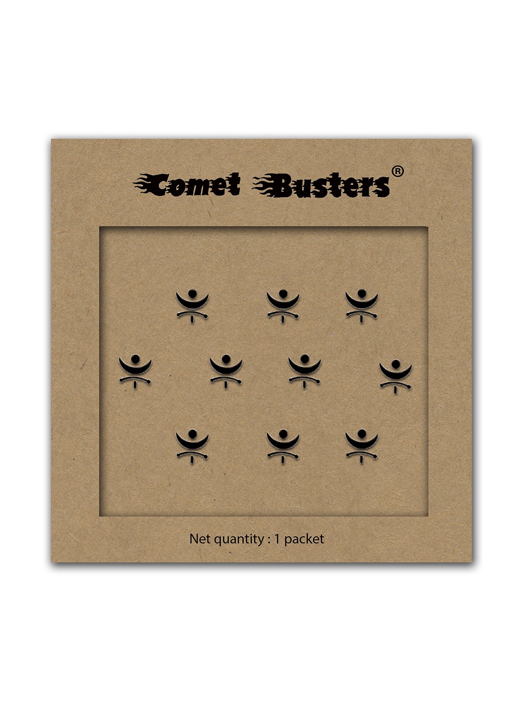 

Comet Busters Set of 10 Handcrafted Traditional Bindis - Black