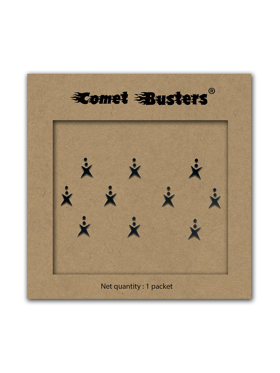 

Comet Busters 10 Pcs Reusable Handcrafted Designer Bindi - Black