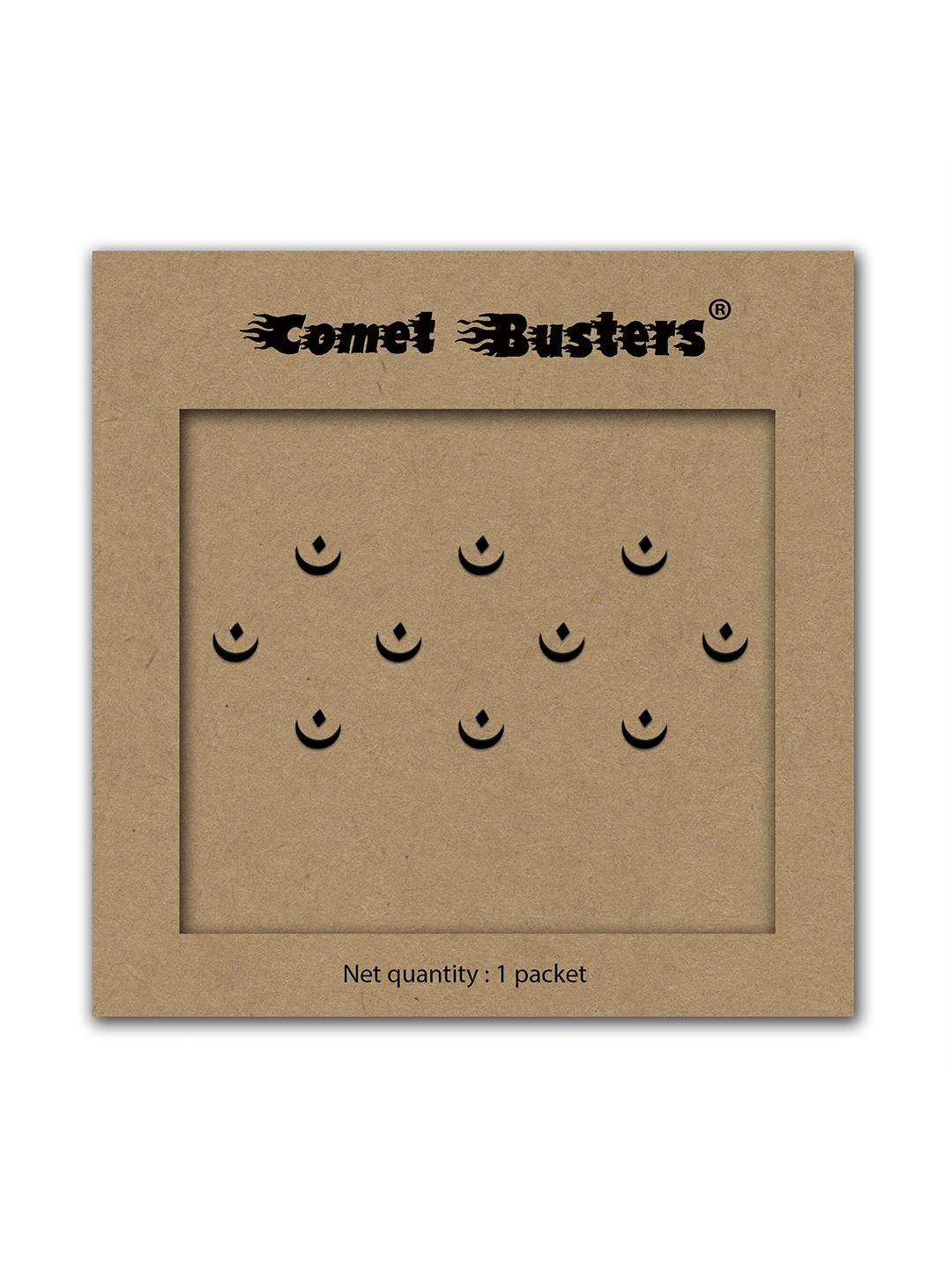 

Comet Busters 10 Pcs Reusable Designer Bindis - Black