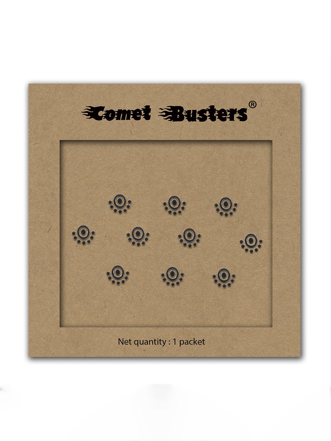 

Comet Busters 10 Pcs Reusable Traditional Bindi - Black