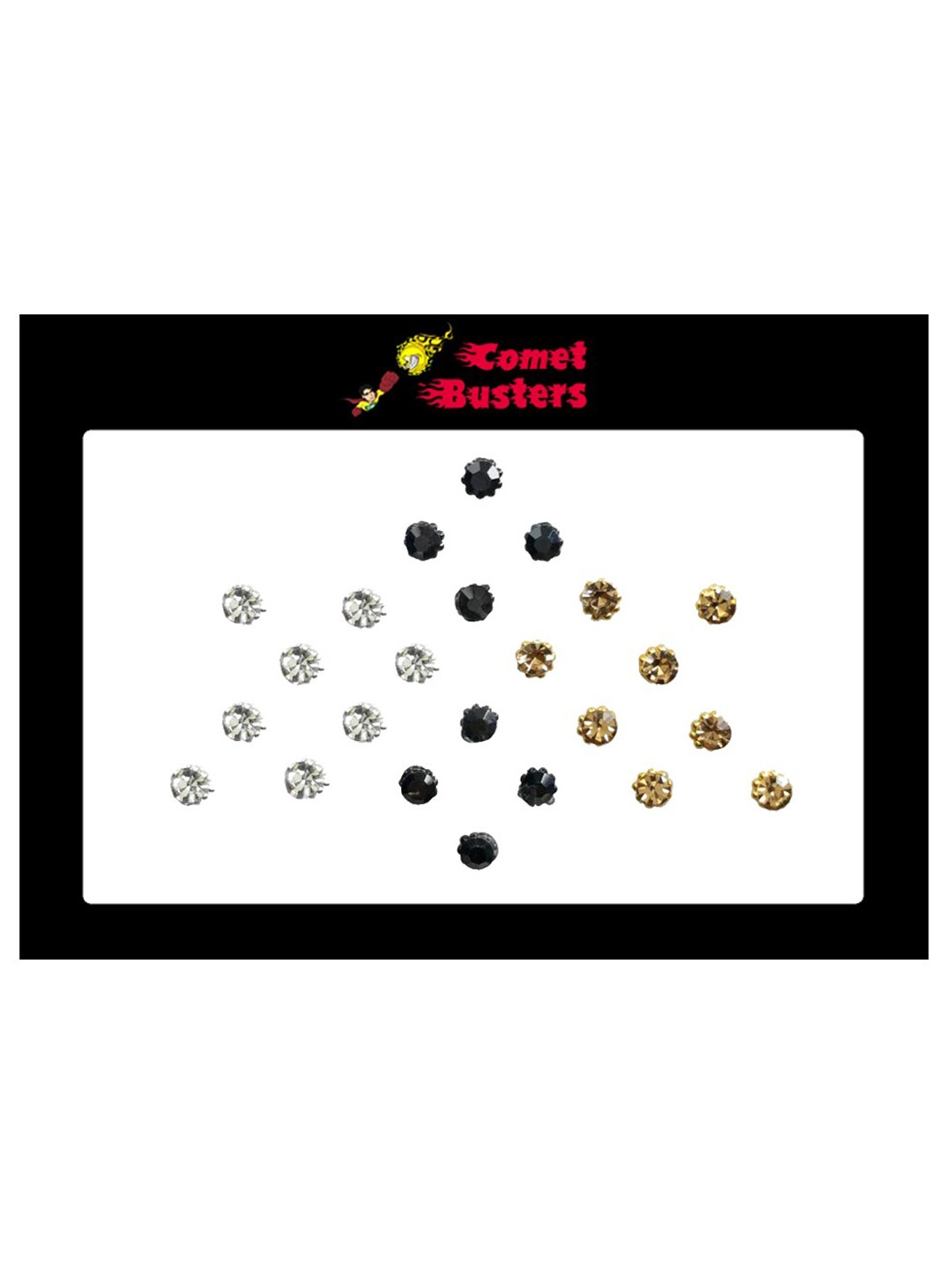 

Comet Busters Embellished Bindis - 24 Pcs, Black