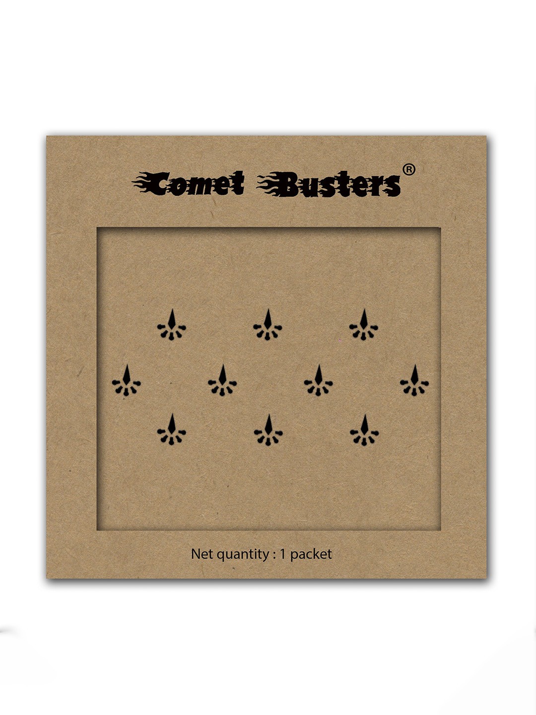 

Comet Busters 10 Pcs Reusable Designer Bindis - Black
