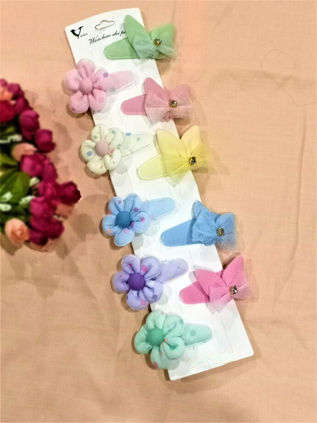

FEMMIBELLA Women Set Of 10 Tic Tac Hair Clip, Blue