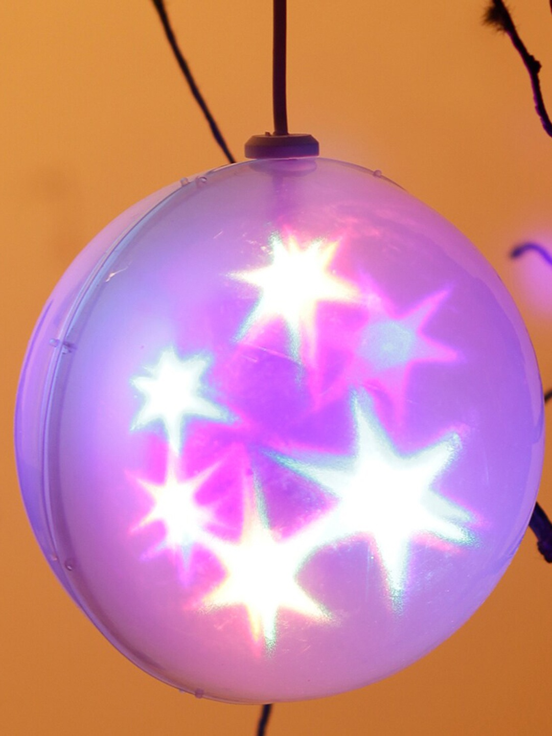

TAYHAA Decorative Lights 20-Pcs Red & Blue Dancing Stars In A Globe String Lights