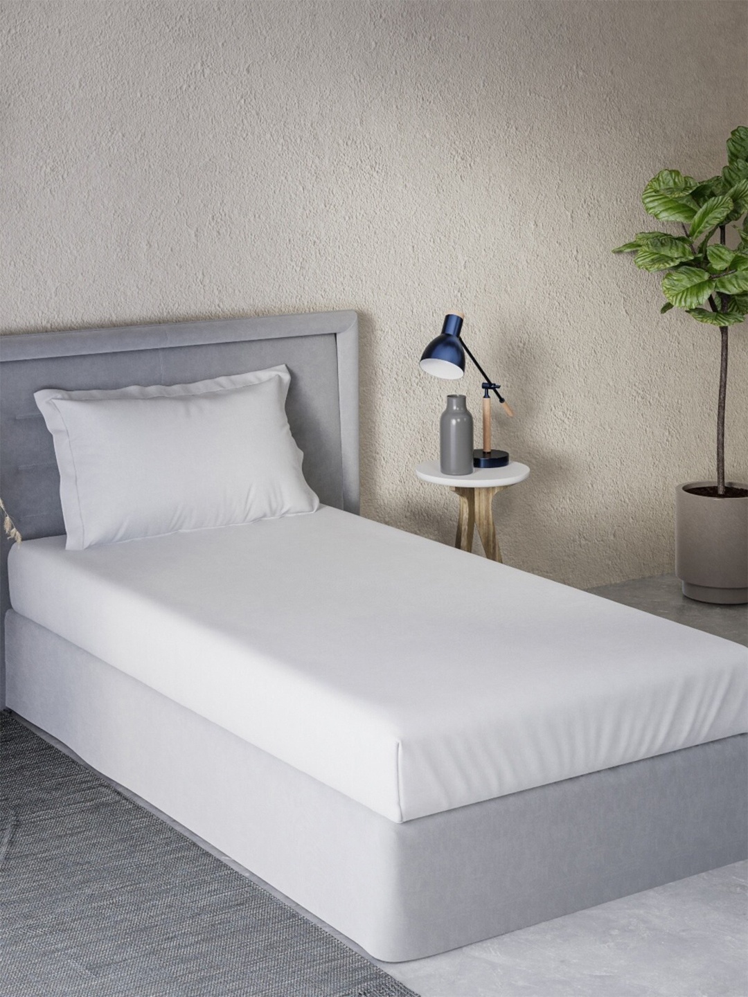 

DDecor Live Beautiful White 180 TC Cotton Flat Single Bedsheet with 1 Pillow Cover