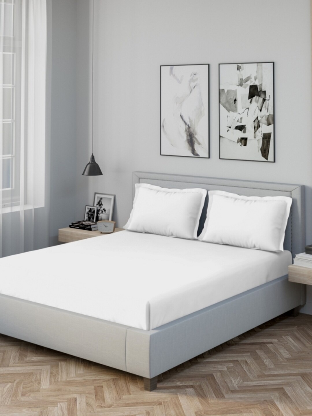 

DDecor Live Beautiful White 180 TC Flat King Bedsheet with 2 Pillow Covers