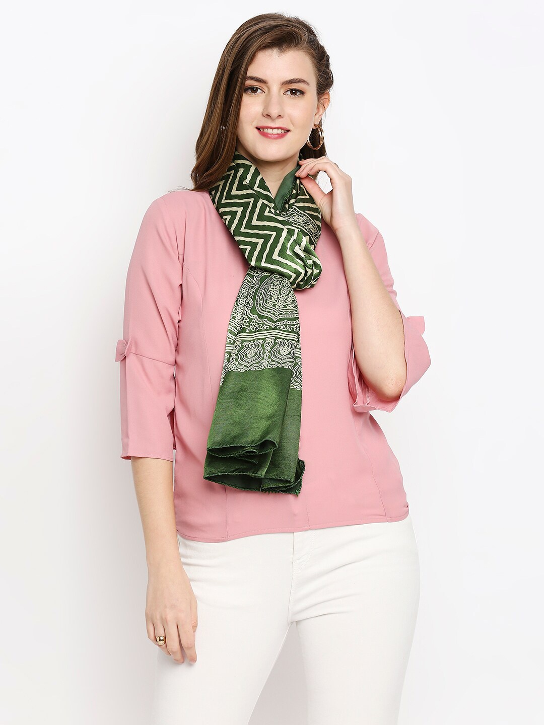 

Dupatta Bazaar Printed Block Print Dupatta, Green