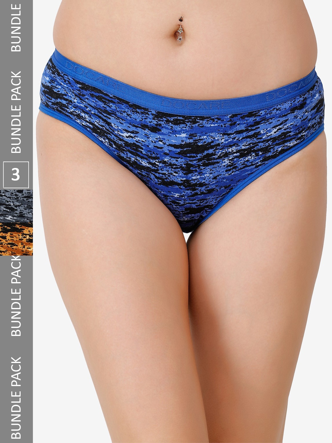 

Docare Women Pack of 3 Printed Cotton Hipster Briefs, Brown