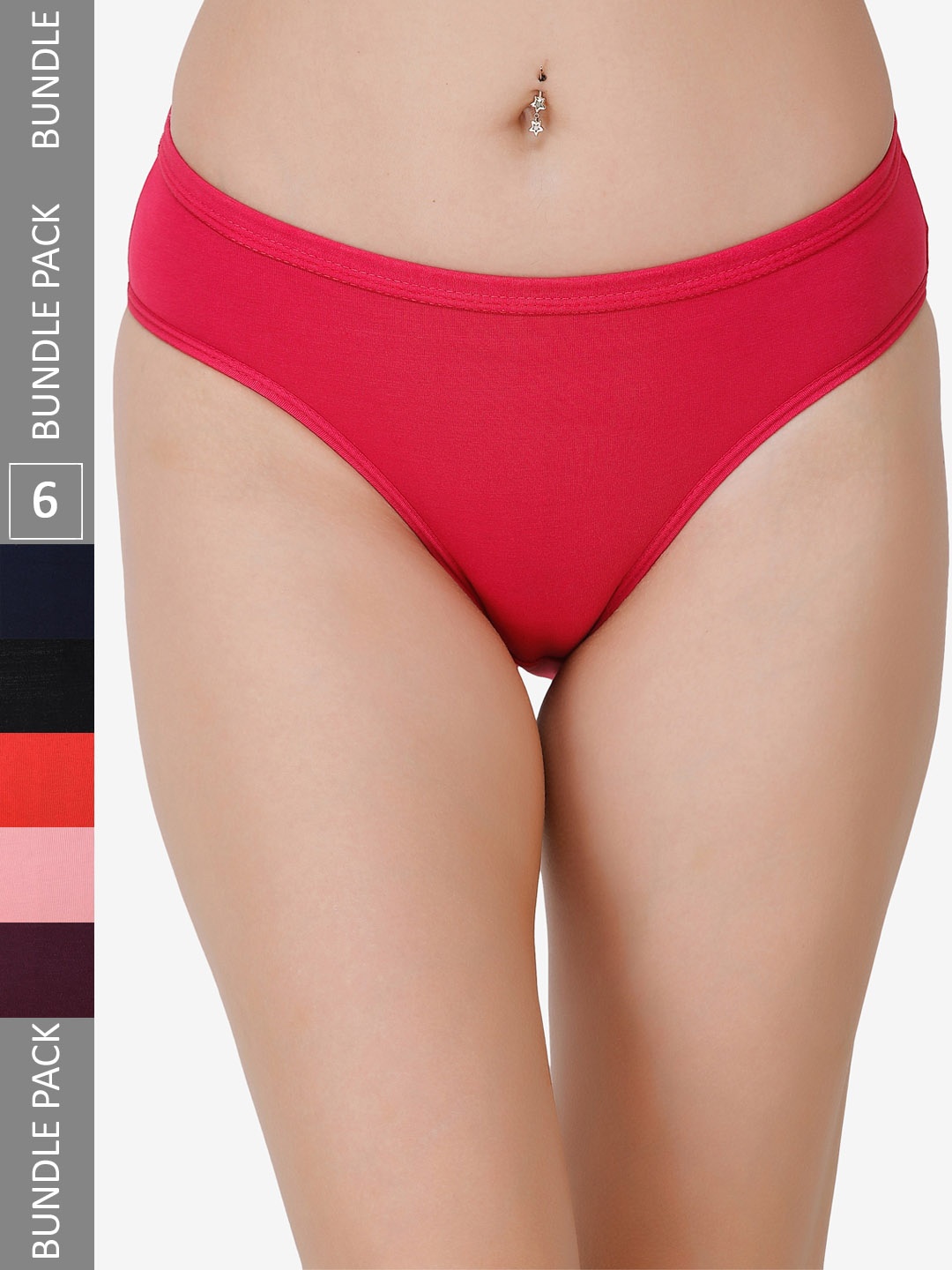 

Docare Women Pack of 6 Bikini Briefs, Black