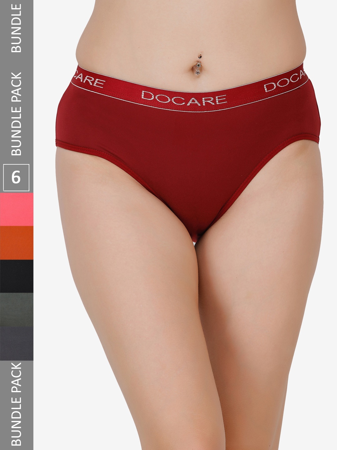 

Docare Women Pack of 6 Hipster Briefs, Multi