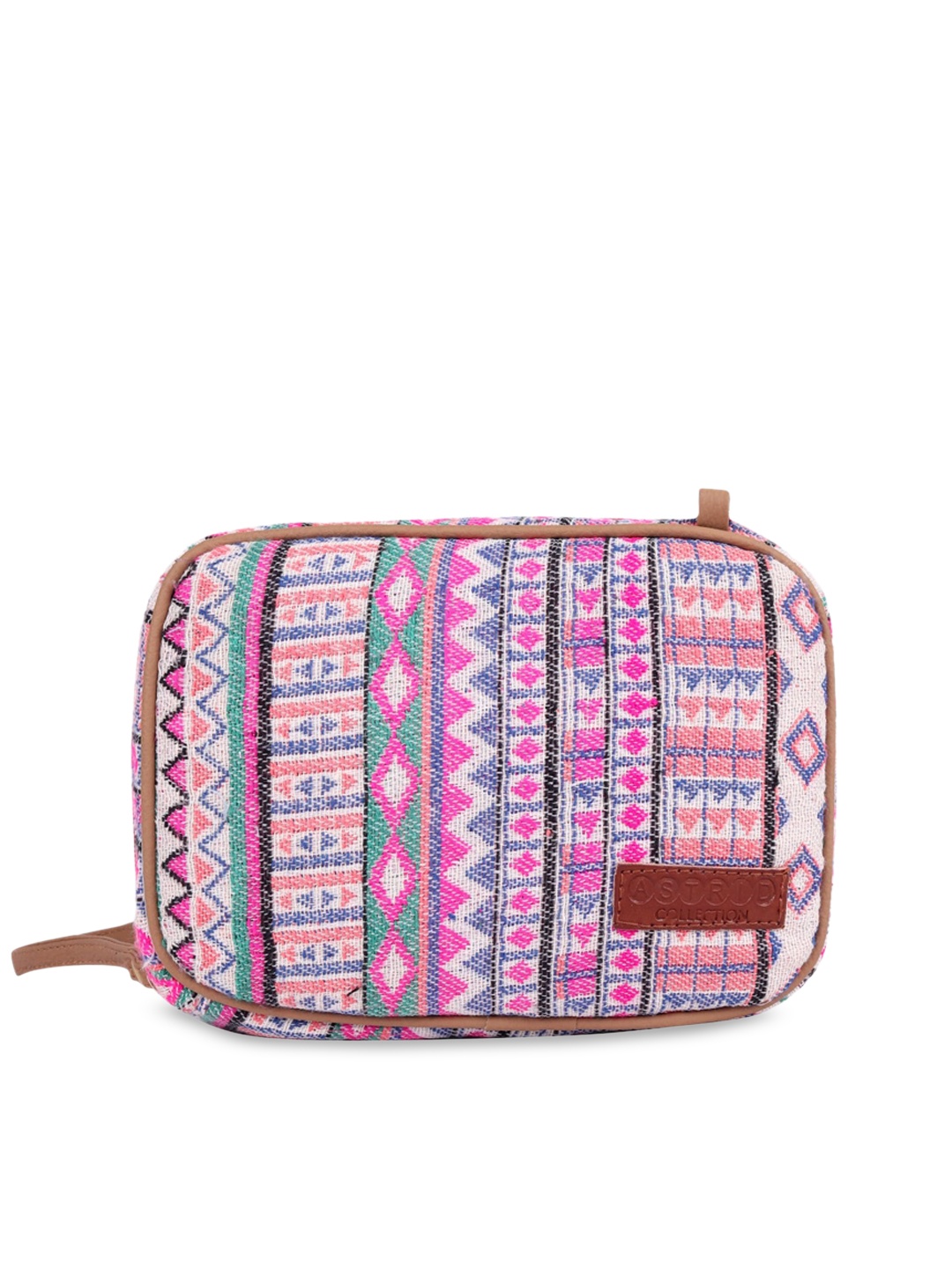 

ASTRID Geometric Structured Sling Bag, Pink