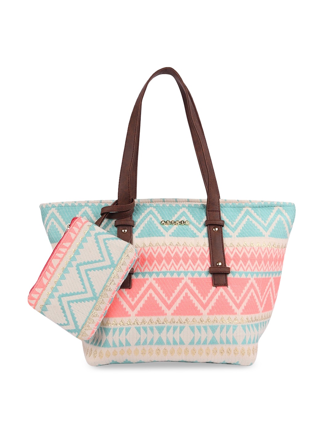

ASTRID Geometric Printed Tote Bag, Blue