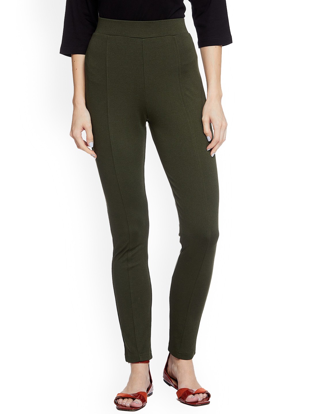 

UNMADE Women Solid Leggings, Green