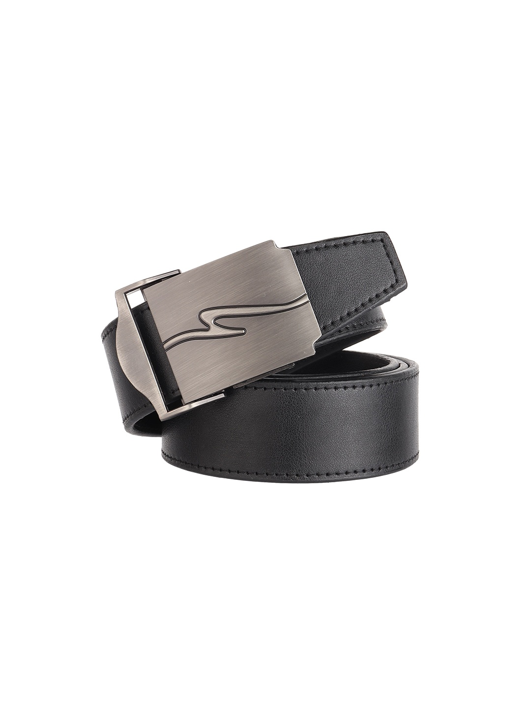 

HENEDA Men Textured Slider Buckle Formal Belt, Black