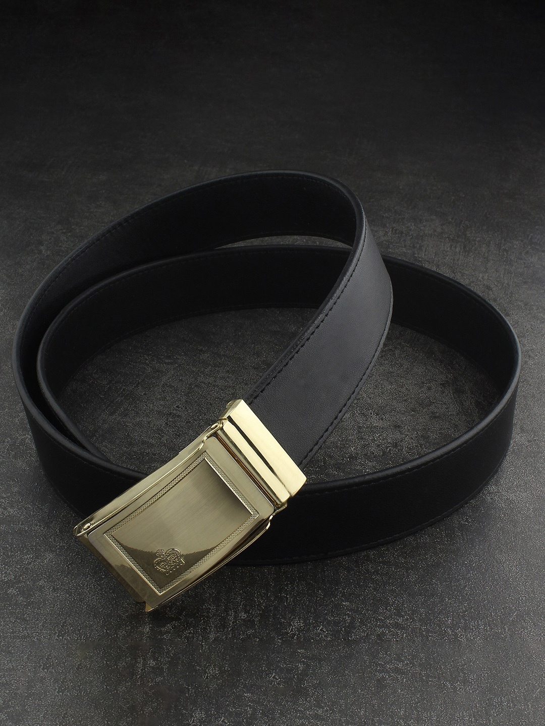 

HENEDA Men Formal Slider Buckle Belt, Black