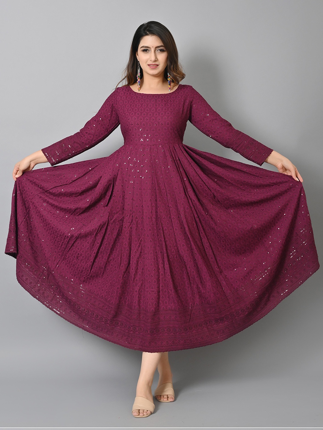 

VASTRAMANIAA Women Embellished Anarkali Kurta, Purple