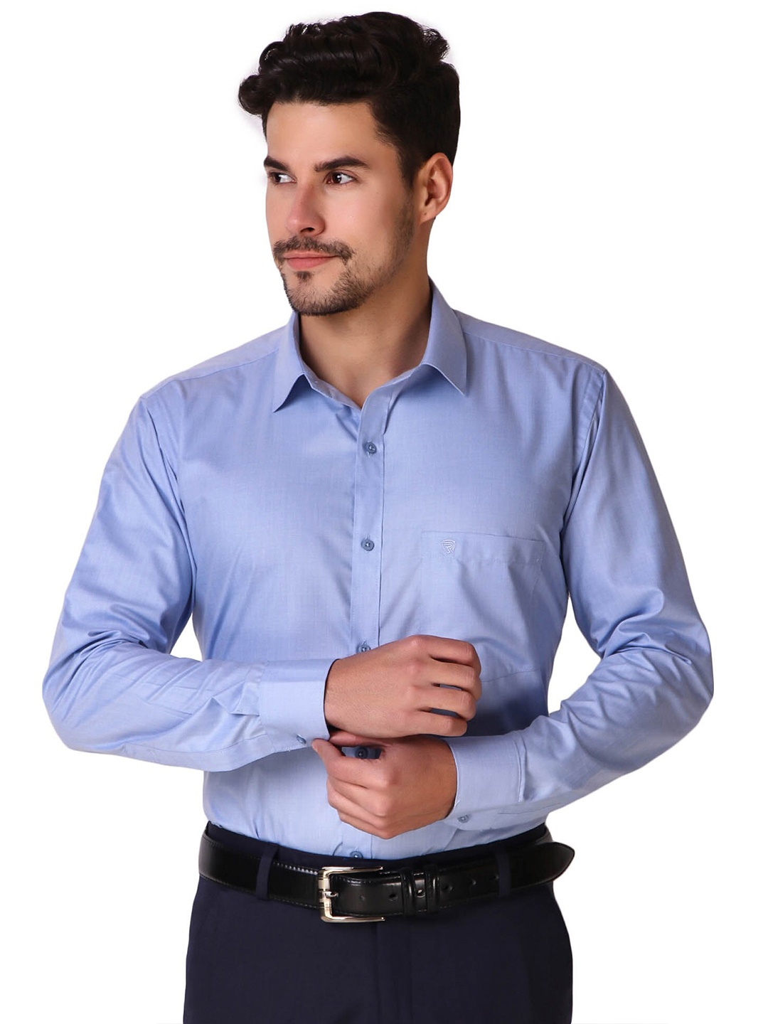 

RIENER Men Comfort Formal Shirt, Blue